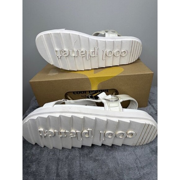 Cool Planet by Steve Madden Astrid white strappy sandal women’s sz 9M Y2K Summer - Picture 2 of 4